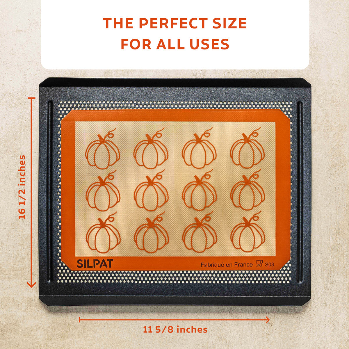 Tapis de cuisson demi-taille Silpat Pumpkin - Édition limitée 