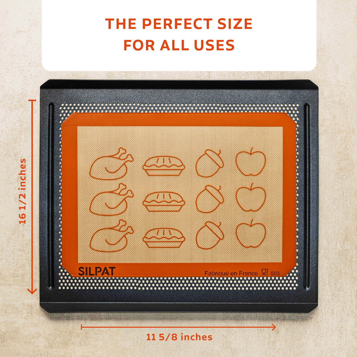 Tapis de cuisson demi-format Silpat Thanksgiving - Édition limitée 