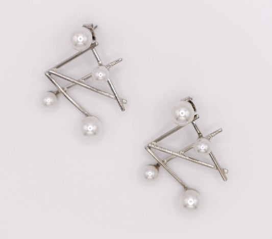 Pearlescent Futurista Earrings – Luxury Pearl Statement Earrings
