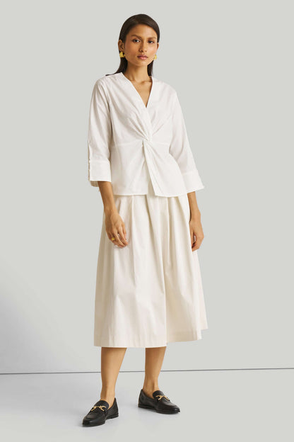 Front Twist Top in White - Lolomo!