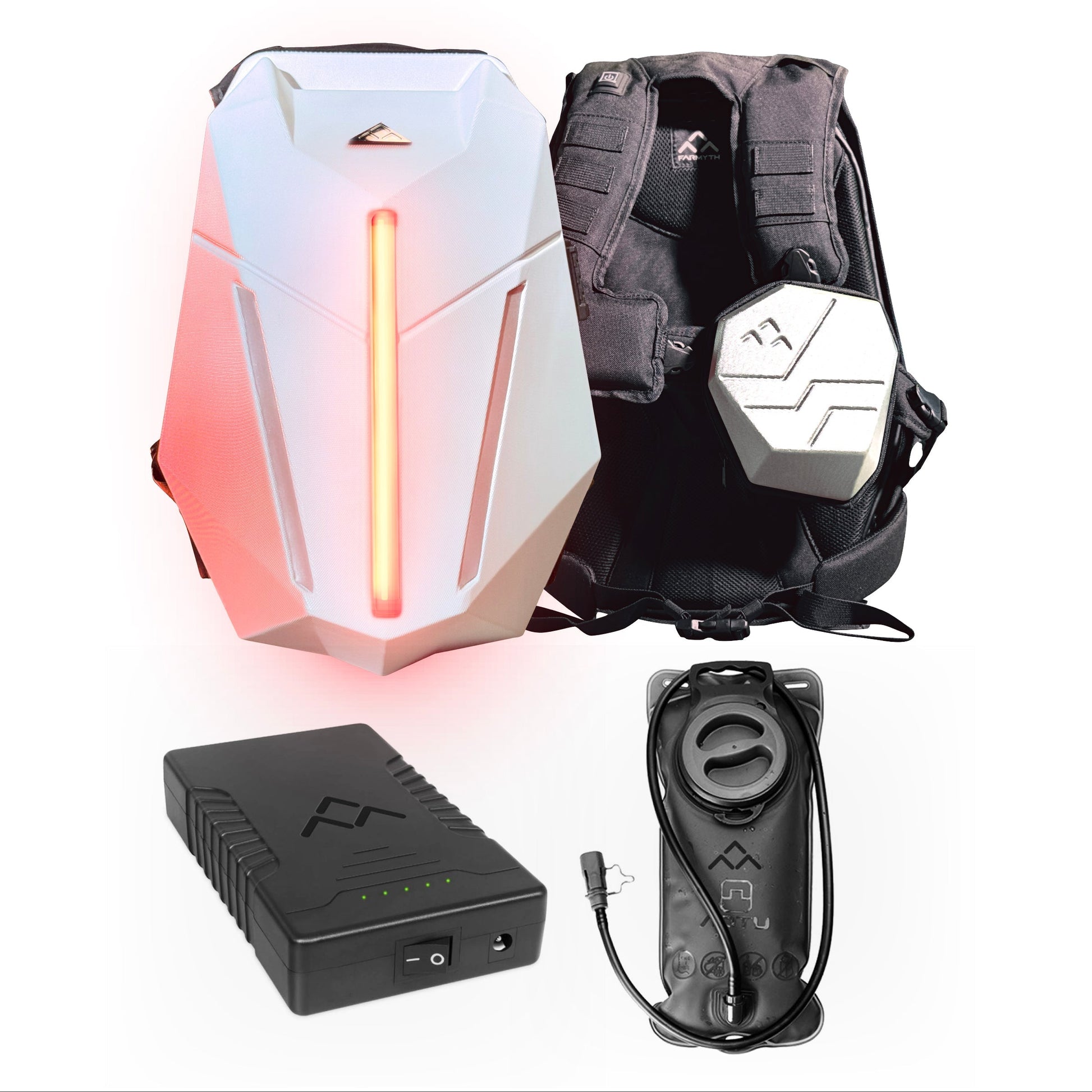 FarMyth Zealot Armor Backpack Bundle (Hydration Bladder and Always-On Power Bank)
