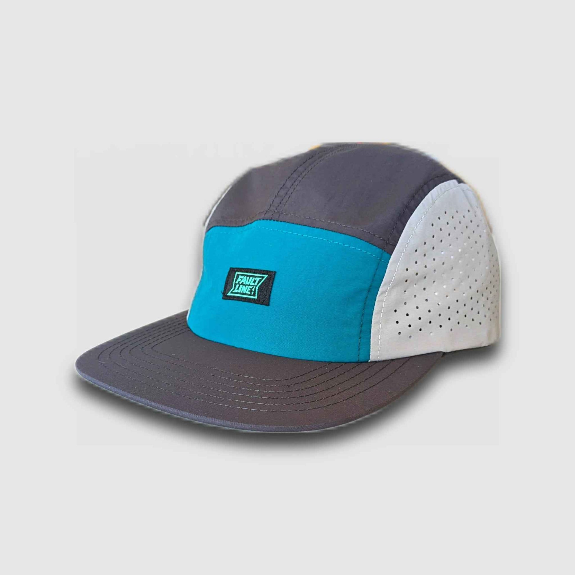 Ultralight 5-Panel Camper Hat - Graphite/Teal