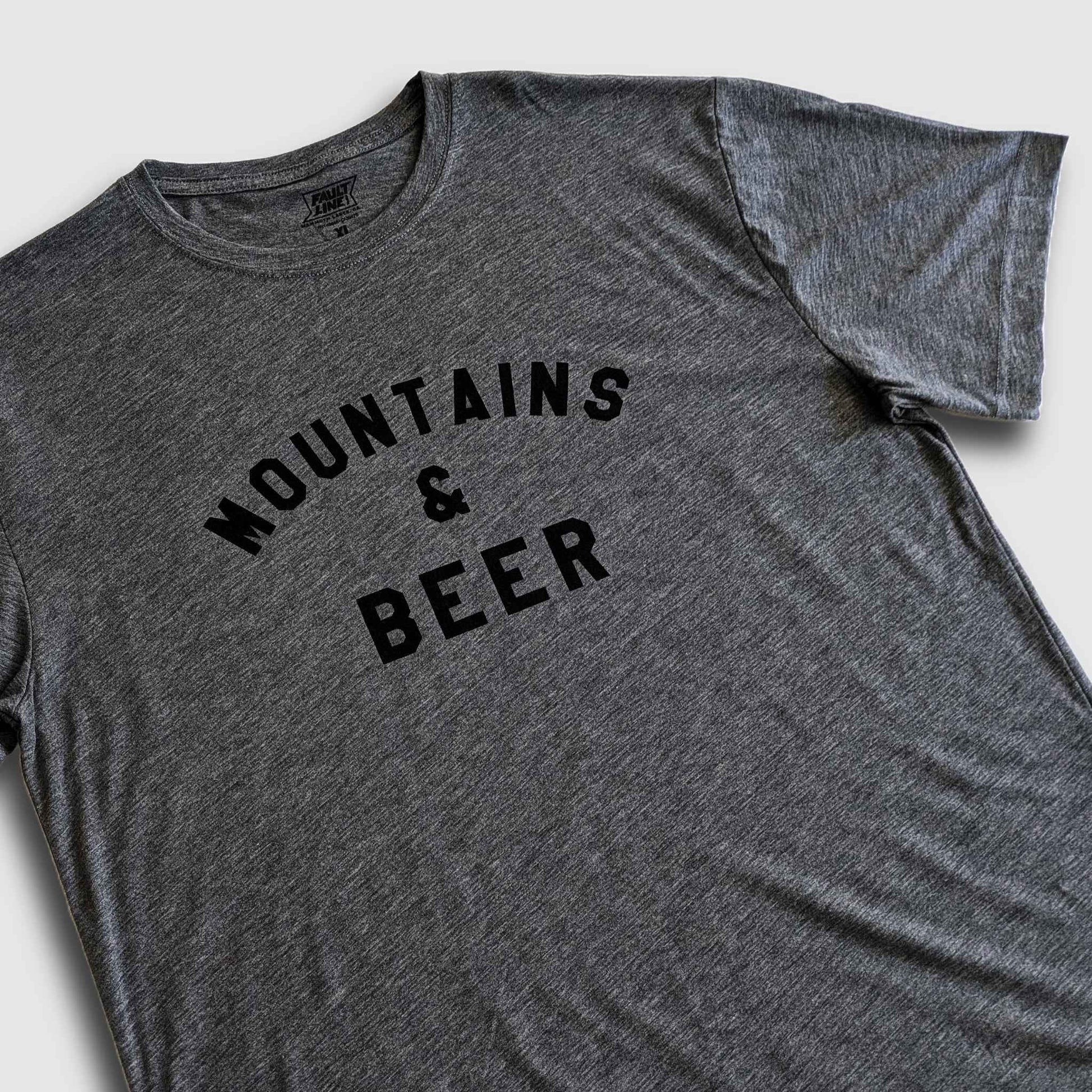 Mountains & Beer Sustainable Tee - Dark Heather Gray