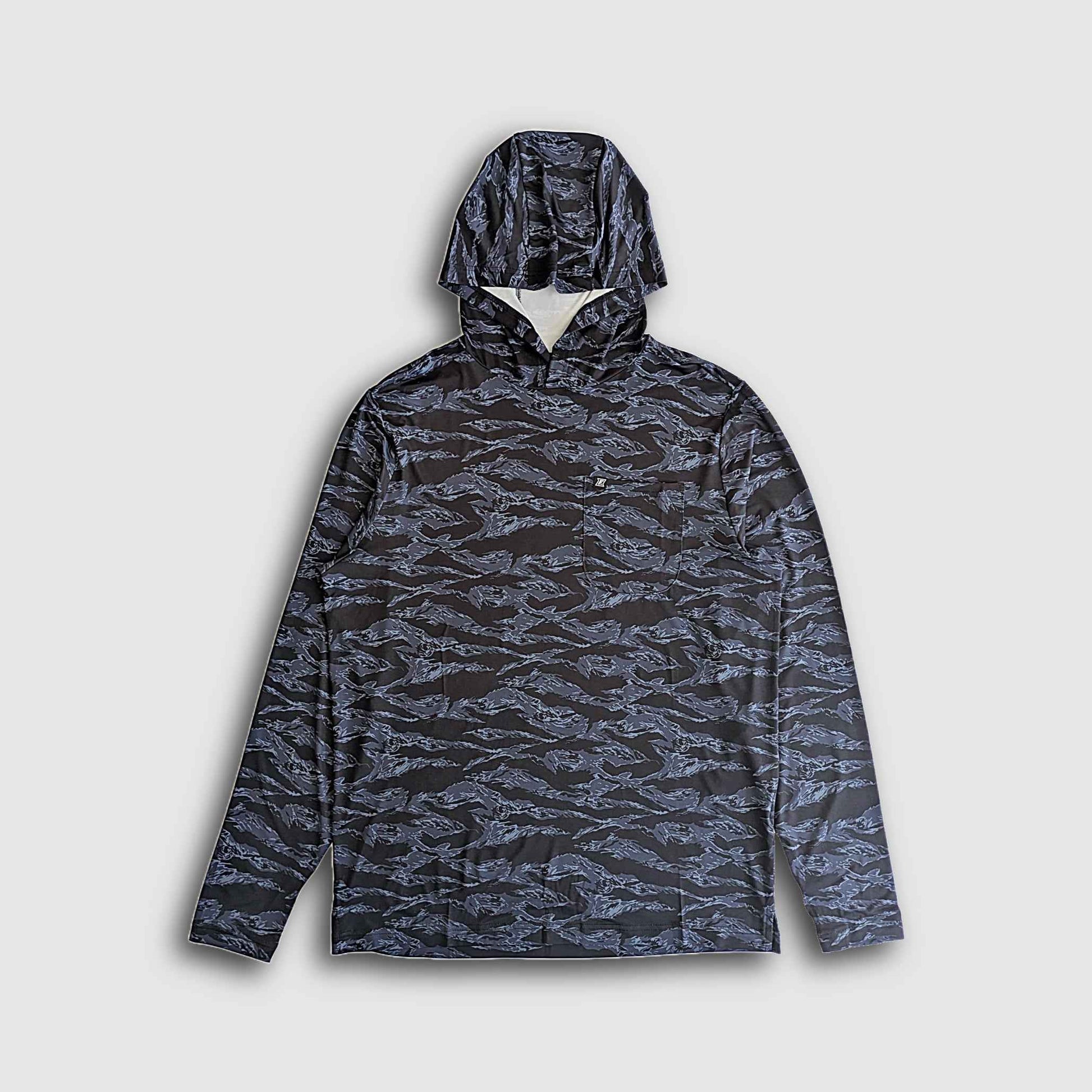 Carson Sun Hoodie - Black Tiger Camo