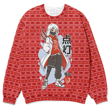 Sweat-shirt moche de Noël Anime Samurai