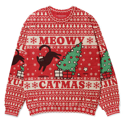 Sweat-shirt moche de Noël Meowy