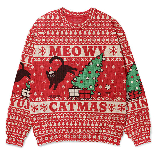 Sweat-shirt moche de Noël Meowy