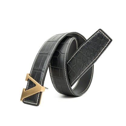 Handcrafted Alligator Leather Belts DVG159