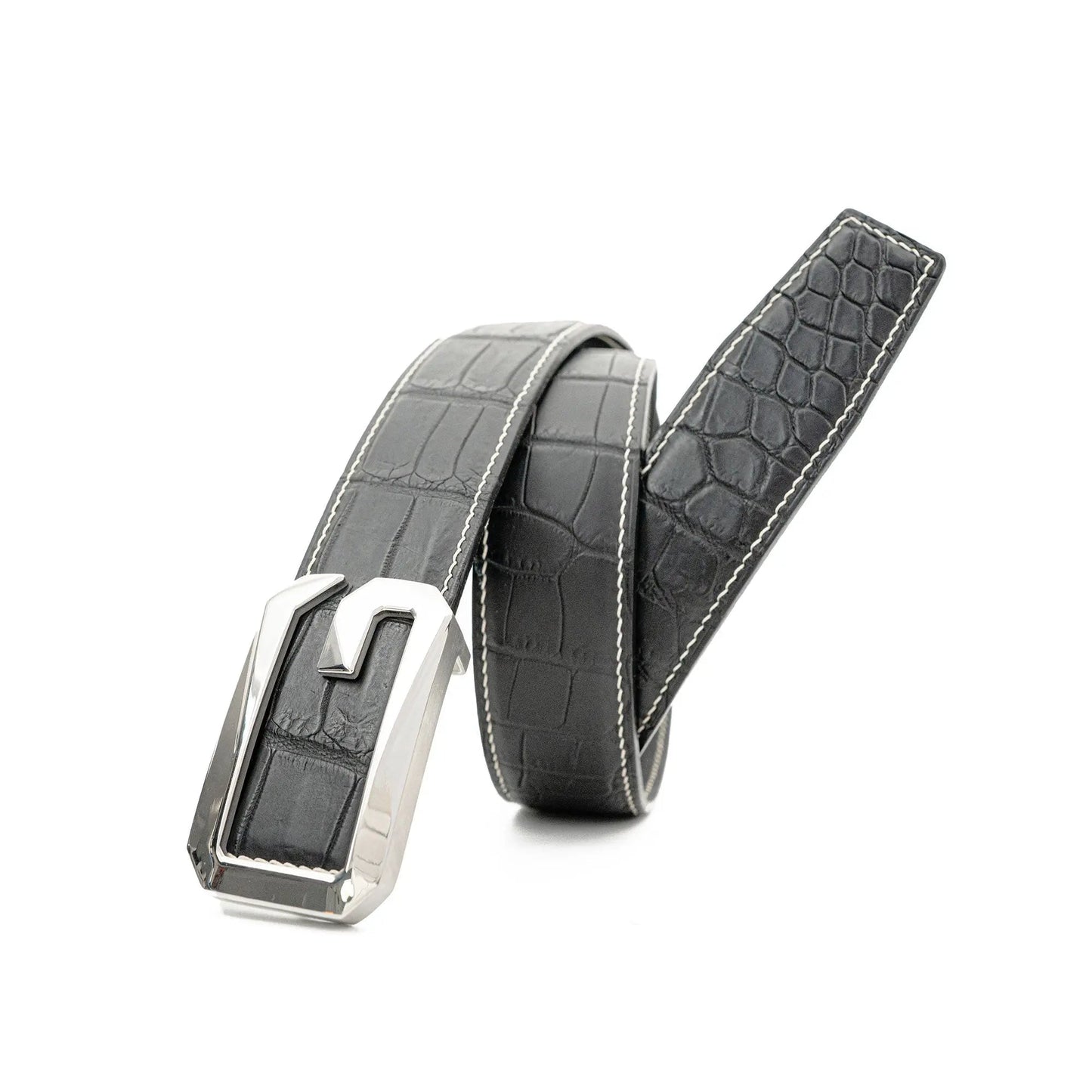 Handcrafted Alligator Leather Belts G-shaped buckle