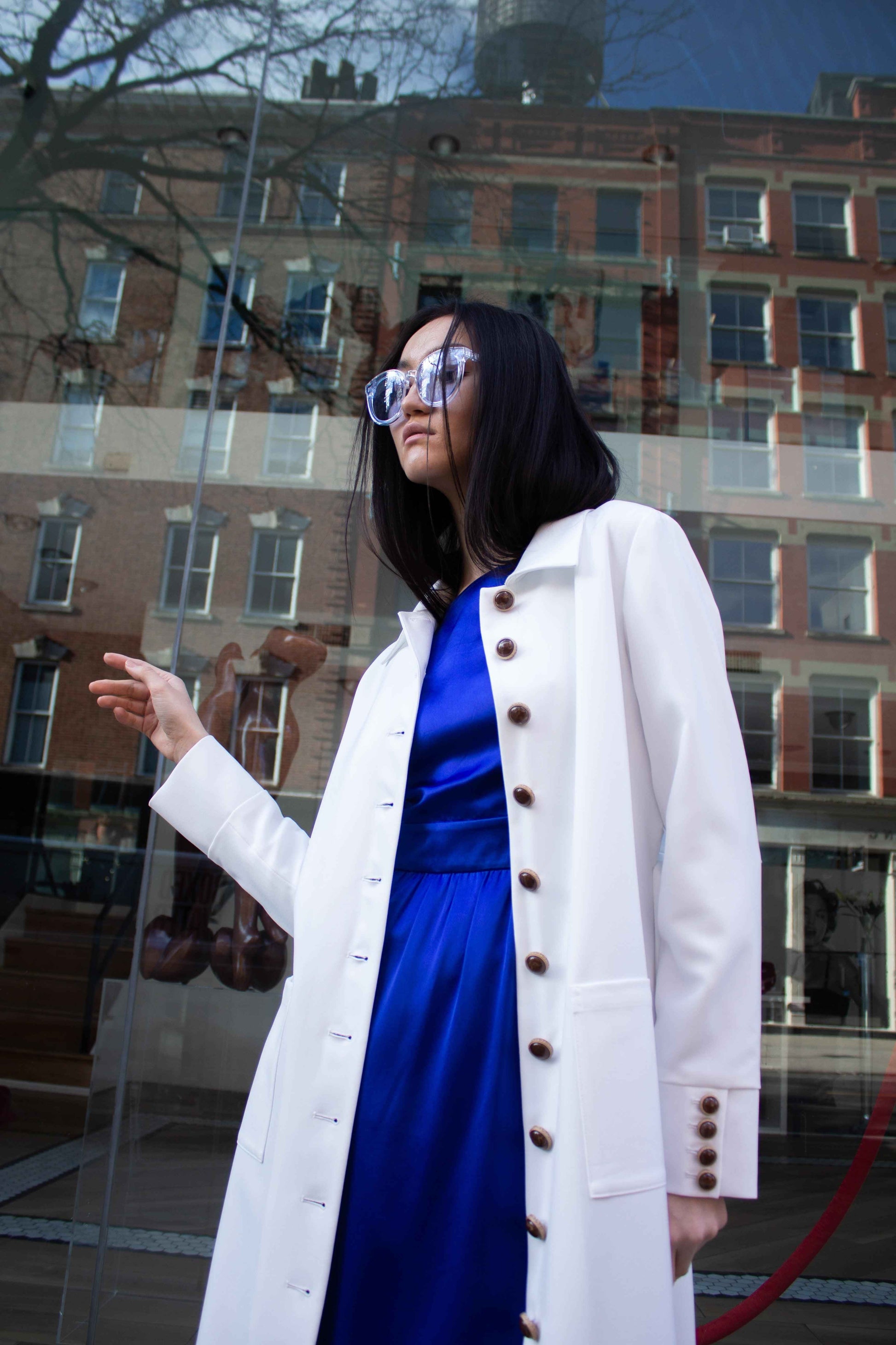 Monique White Coat – Women’s Elegant Long Coat