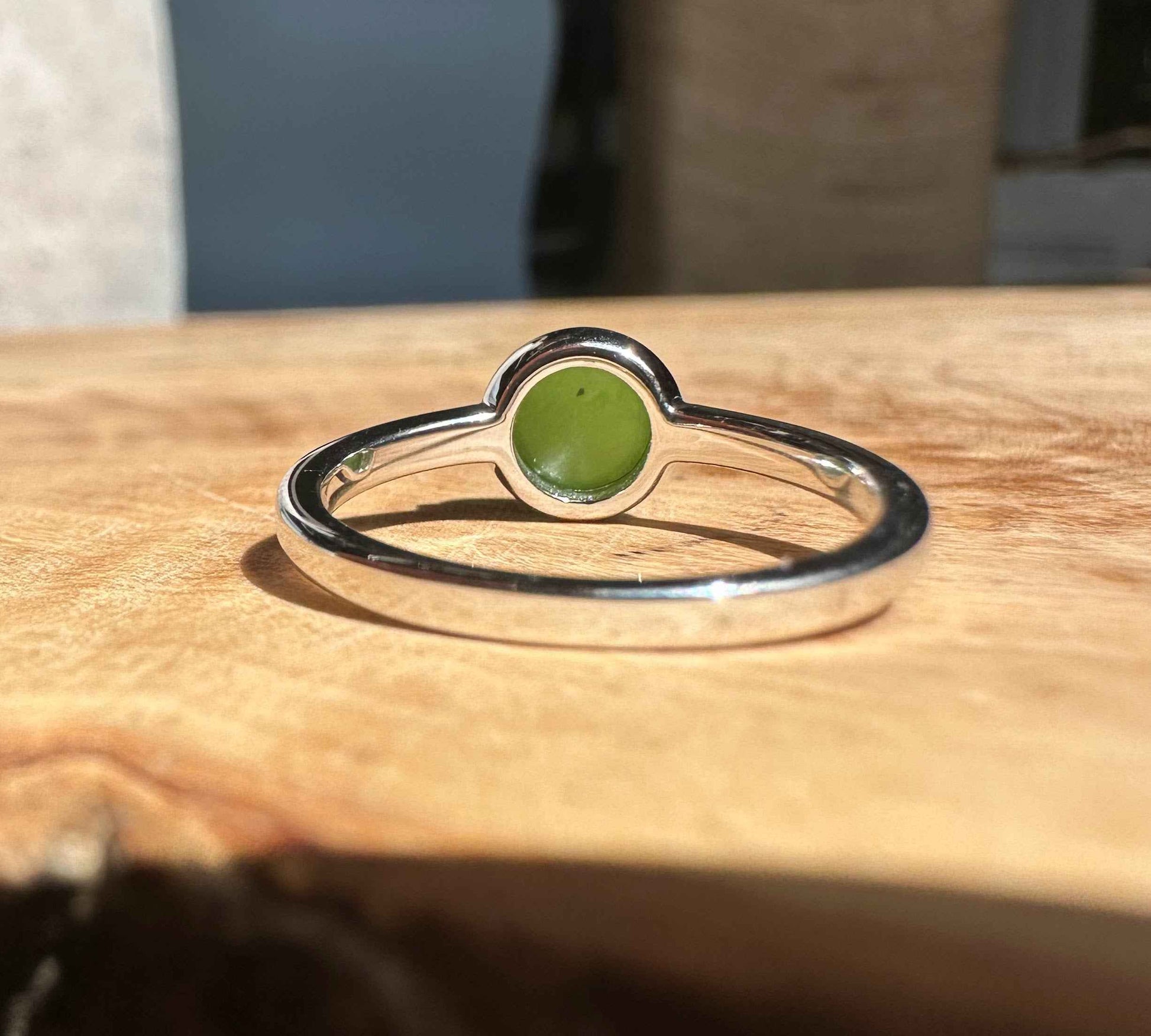 Jade and Silver Ring 6mm - 2417