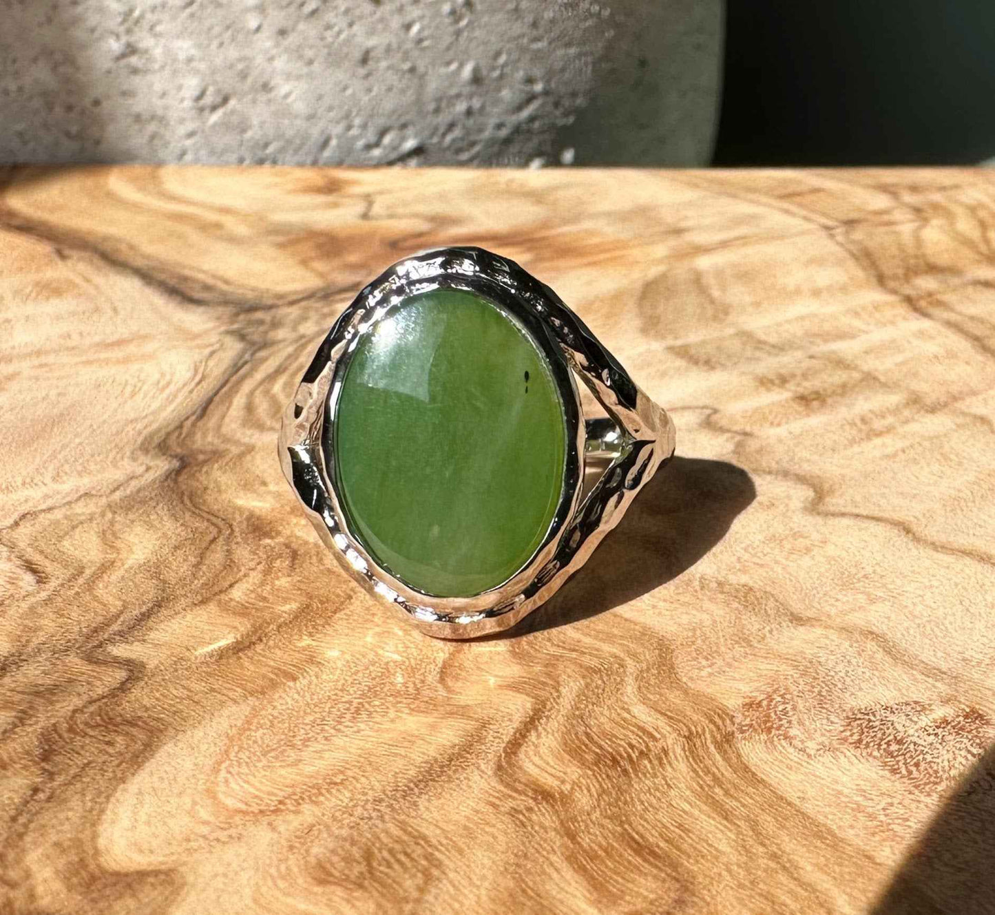 Canadian Jade and Silver Ring (sizes 6-9)