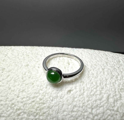 Jade and Silver Ring 6mm - 2417