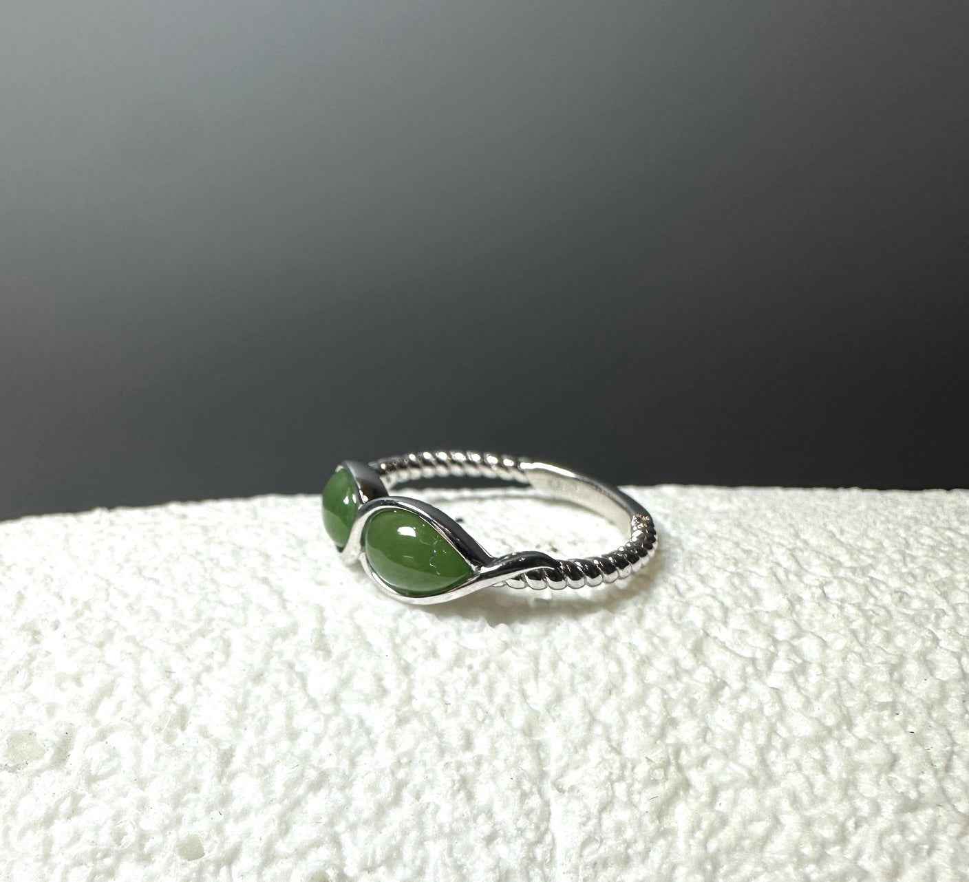 Sterling Silver Ring 2 Teardrop - SZ 7