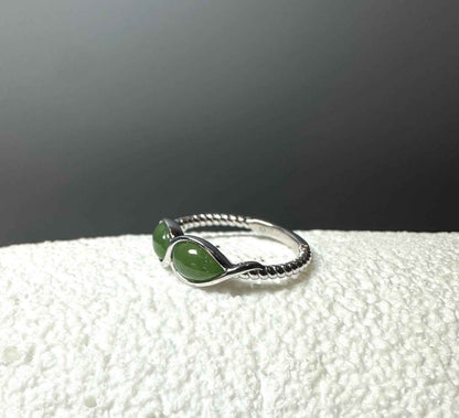 Sterling Silver Ring 2 Teardrop - SZ 7