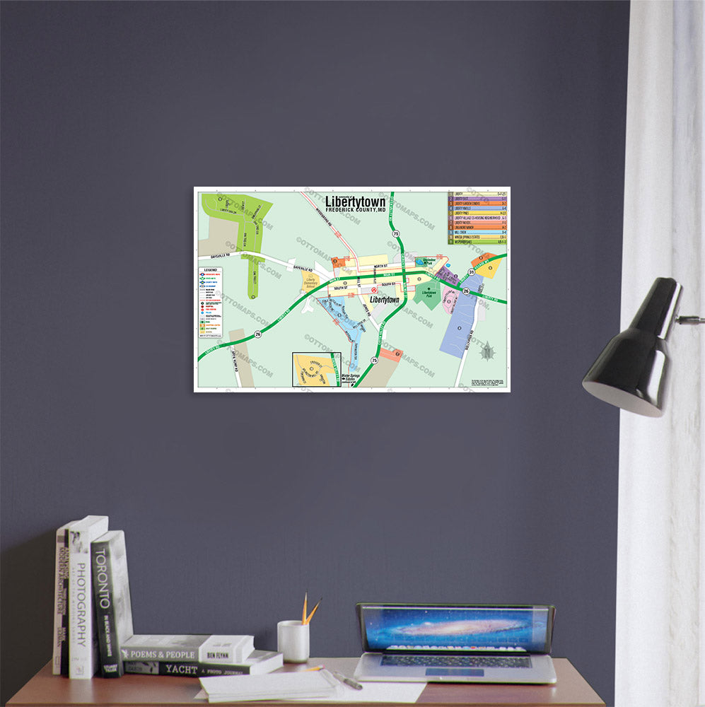 Libertytown Map, Frederick County, MD - POSTER PRINTS