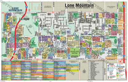 Lone Mountain Map, Las Vegas, NV - POSTER PRINTS