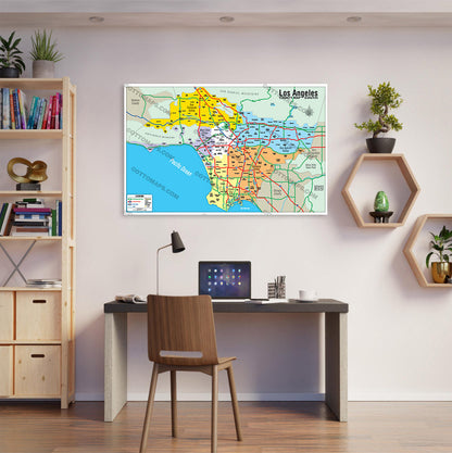 Southern Los Angeles County Map (no zip codes) - POSTER PRINTS