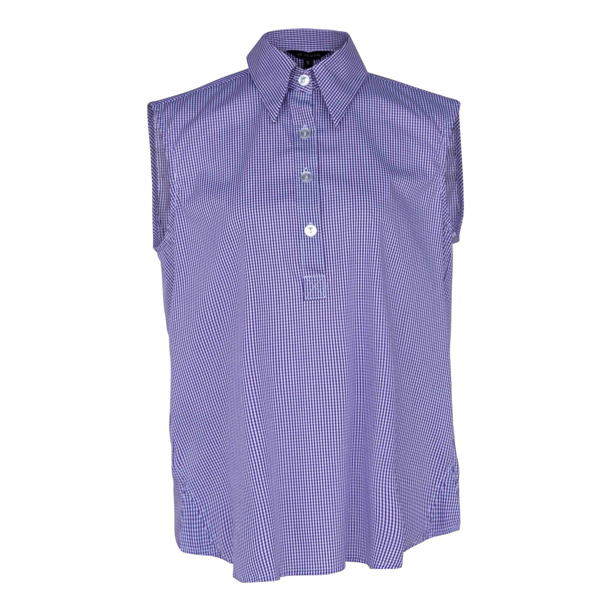 Italian Cotton Purple Sleeveless Shirt – Women’s Chic Summer Top