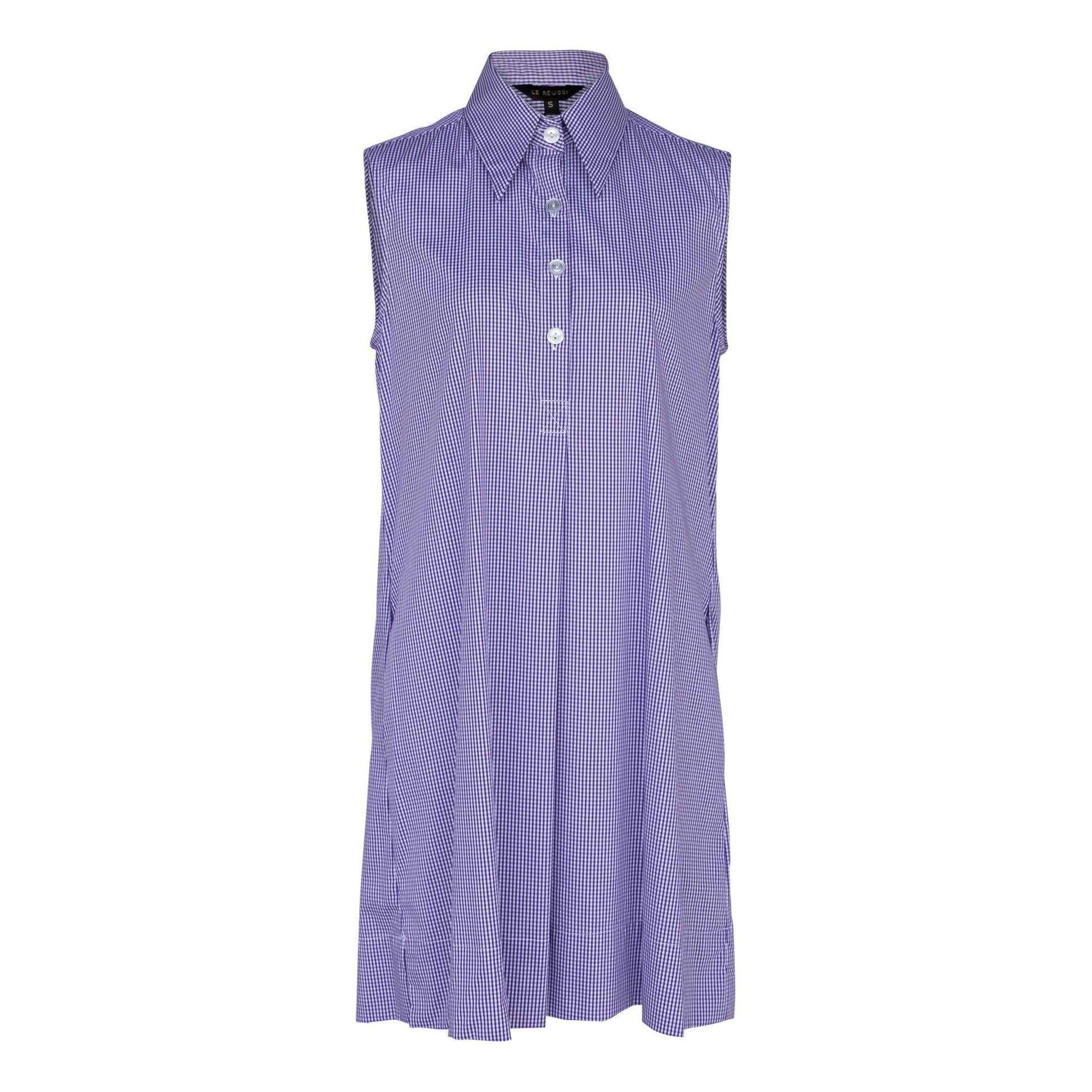 Italian Cotton Sleeveless Dress in Purple – Chic Summer Wear