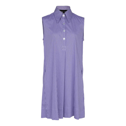 Italian Cotton Sleeveless Dress in Purple – Chic Summer Wear