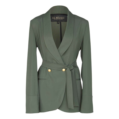 Women's Olive Blazer with Front Buttons – Tailored Blazer for Women