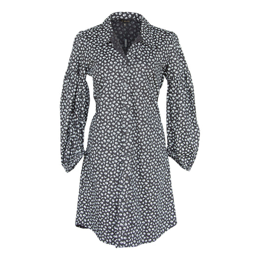 Robe fleurie noire en coton italien – Robe d'été élégante