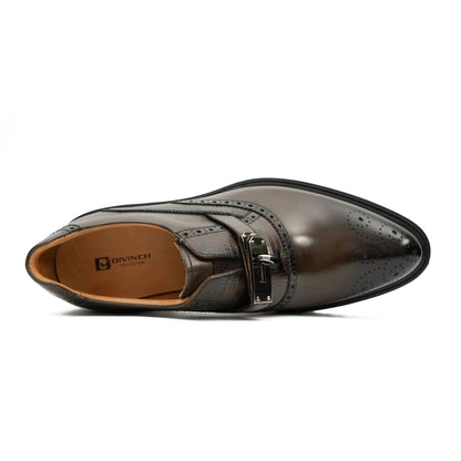 Men's Brogue Detail Leather Loafers