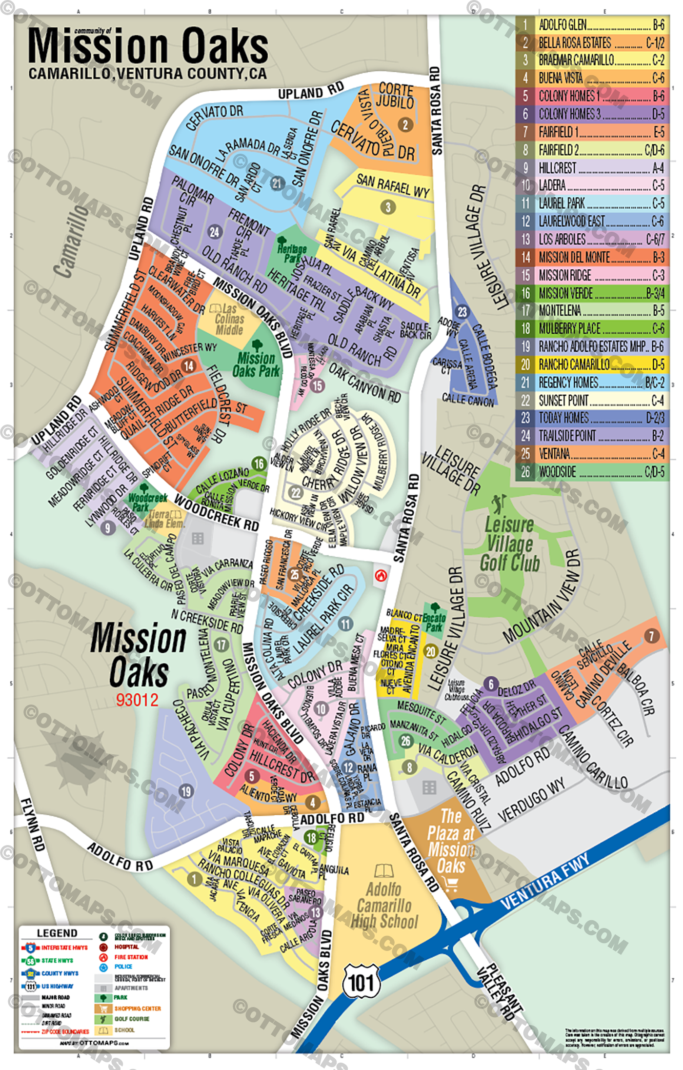 Mission Oaks Map, Camarillo, Ventura County - POSTER PRINTS - Lolomo!