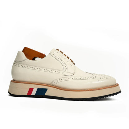 Off-White Brogues with Striped Sole