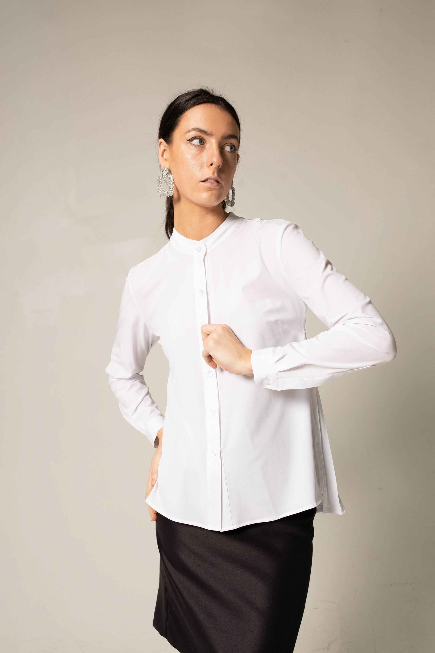 Stylish Pleated Blouse in White – Women’s Elegant Top