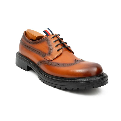 Premium Men's Classic Derby Brogue Shoes Brwon