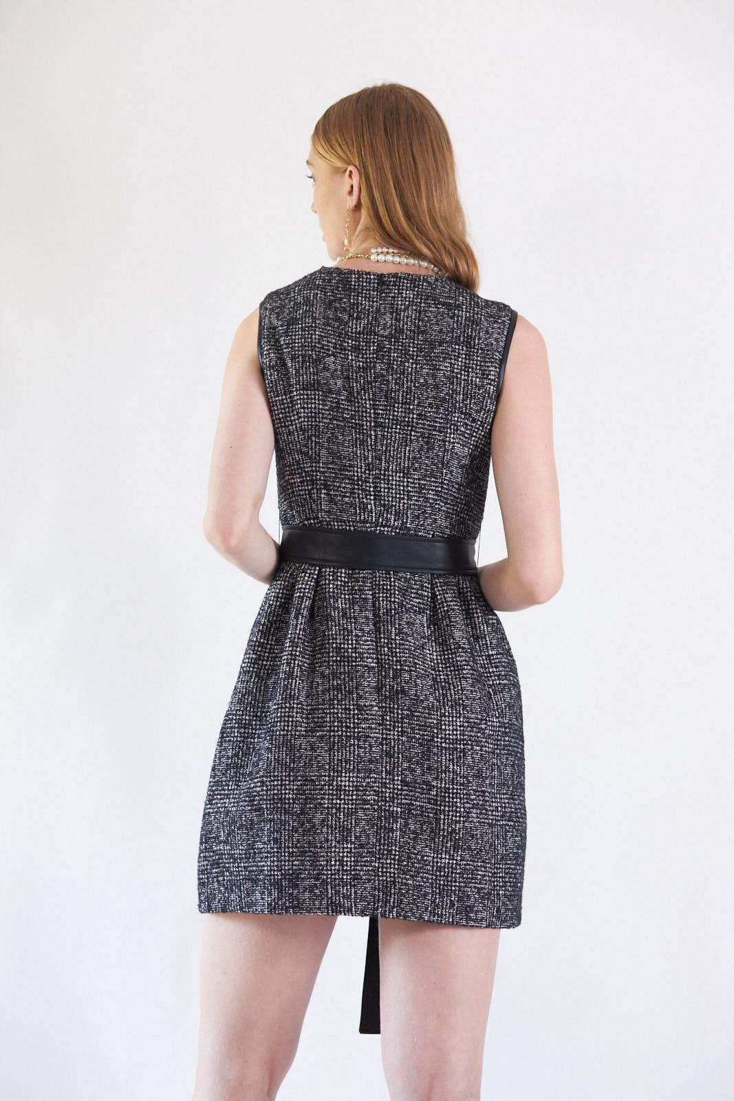 Robe courte en tweed ébène – Robe courte chic pour femme