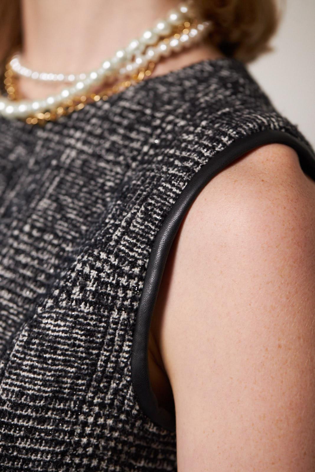 Robe courte en tweed ébène – Robe courte chic pour femme