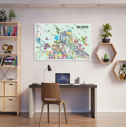 San Jacinto Map, Riverside County, CA - POSTER PRINTS