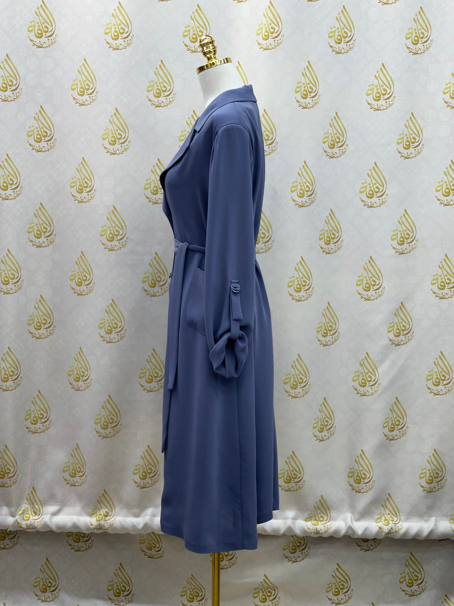 Sophisticated Elegance: Long Modest Light Trench Blazer