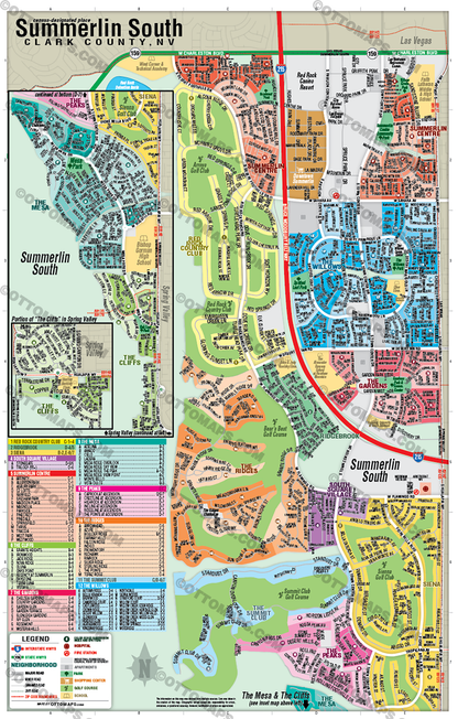Summerlin South Map, Clark County, NV - POSTER PRINTS - Lolomo!
