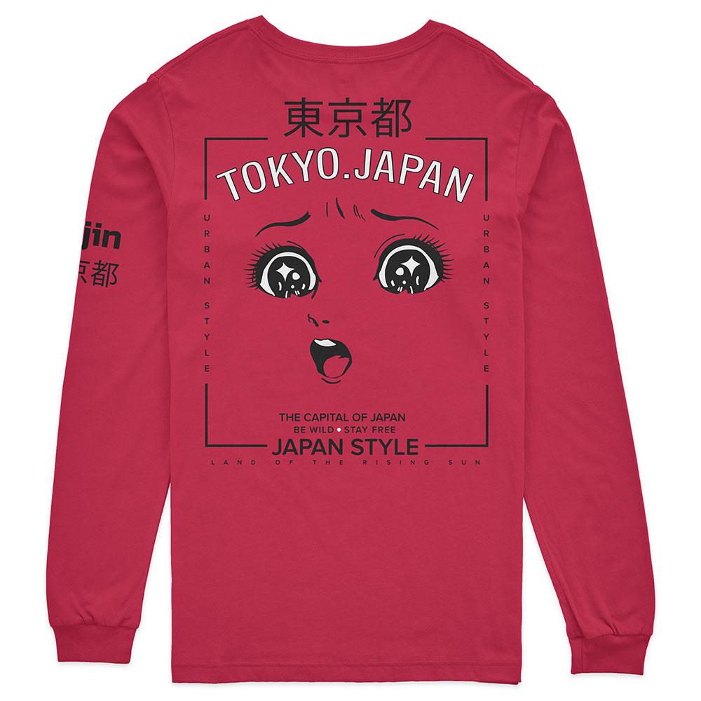 T-shirt à manches longues de style japonais