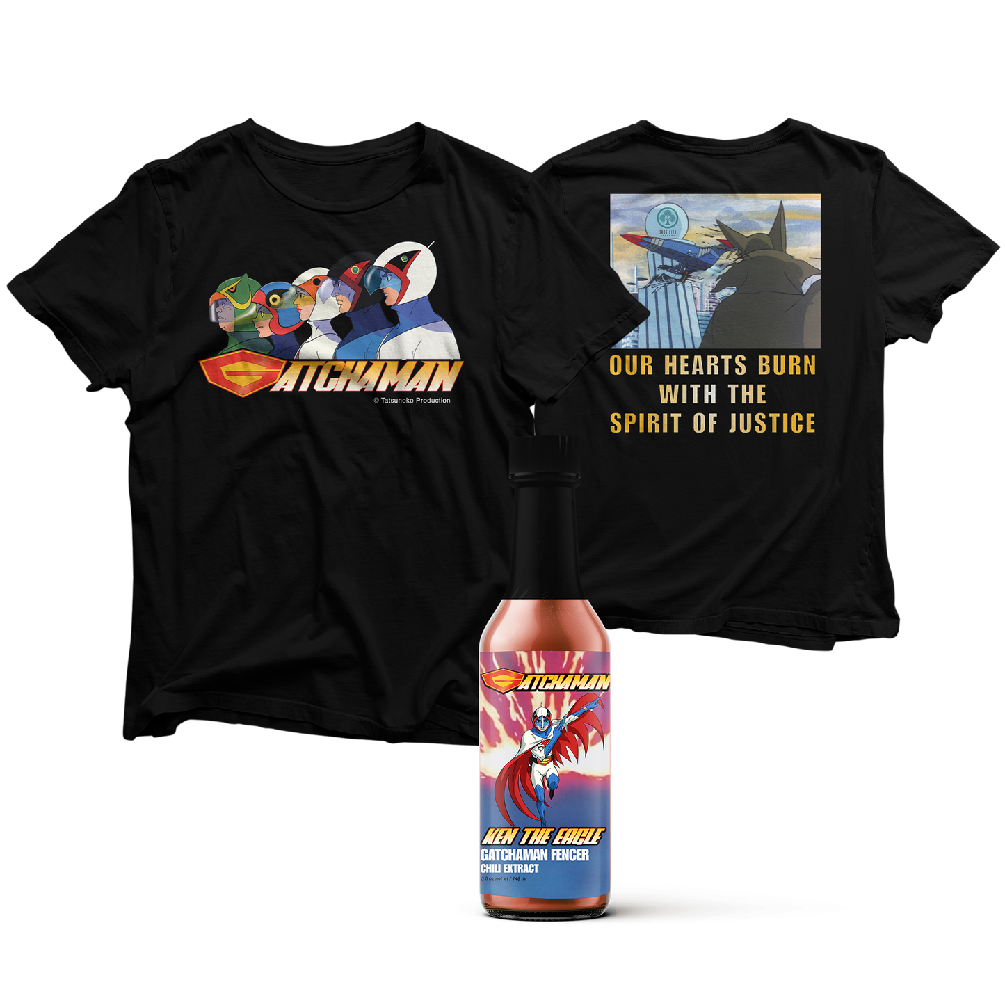 Gatchaman Tee Hot Sauce Combo