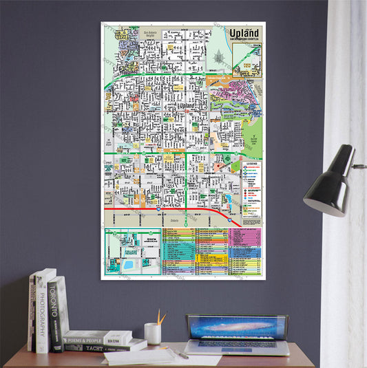 Upland Map, San Bernardino County, CA -  POSTER PRINTS