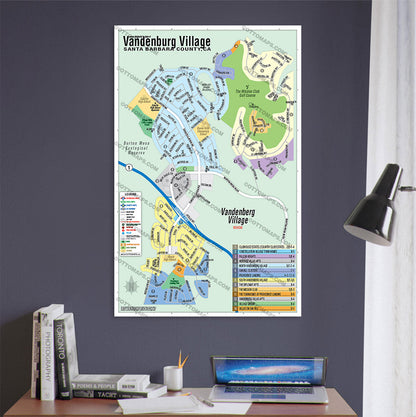 Vandenberg Village Map, Santa Barbara County, CA - POSTER PRINTS