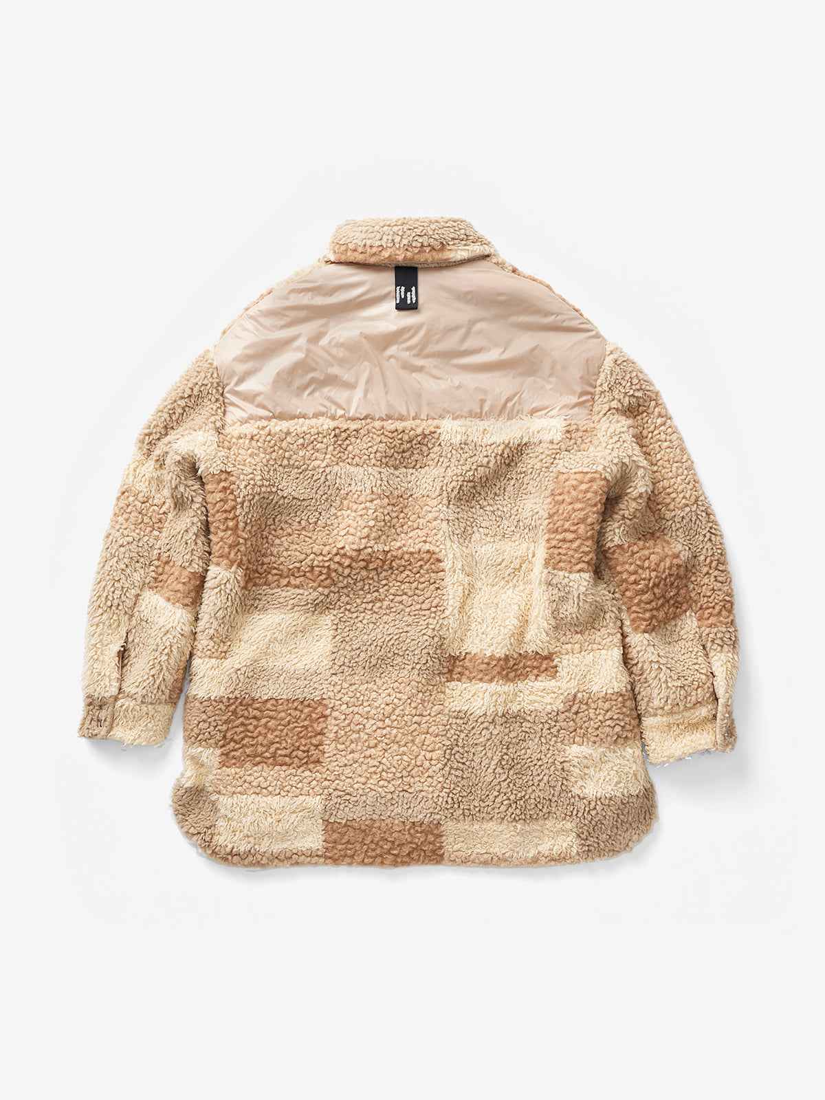 Lined Wool Sherpa Shirt Jacket- Natural Mix