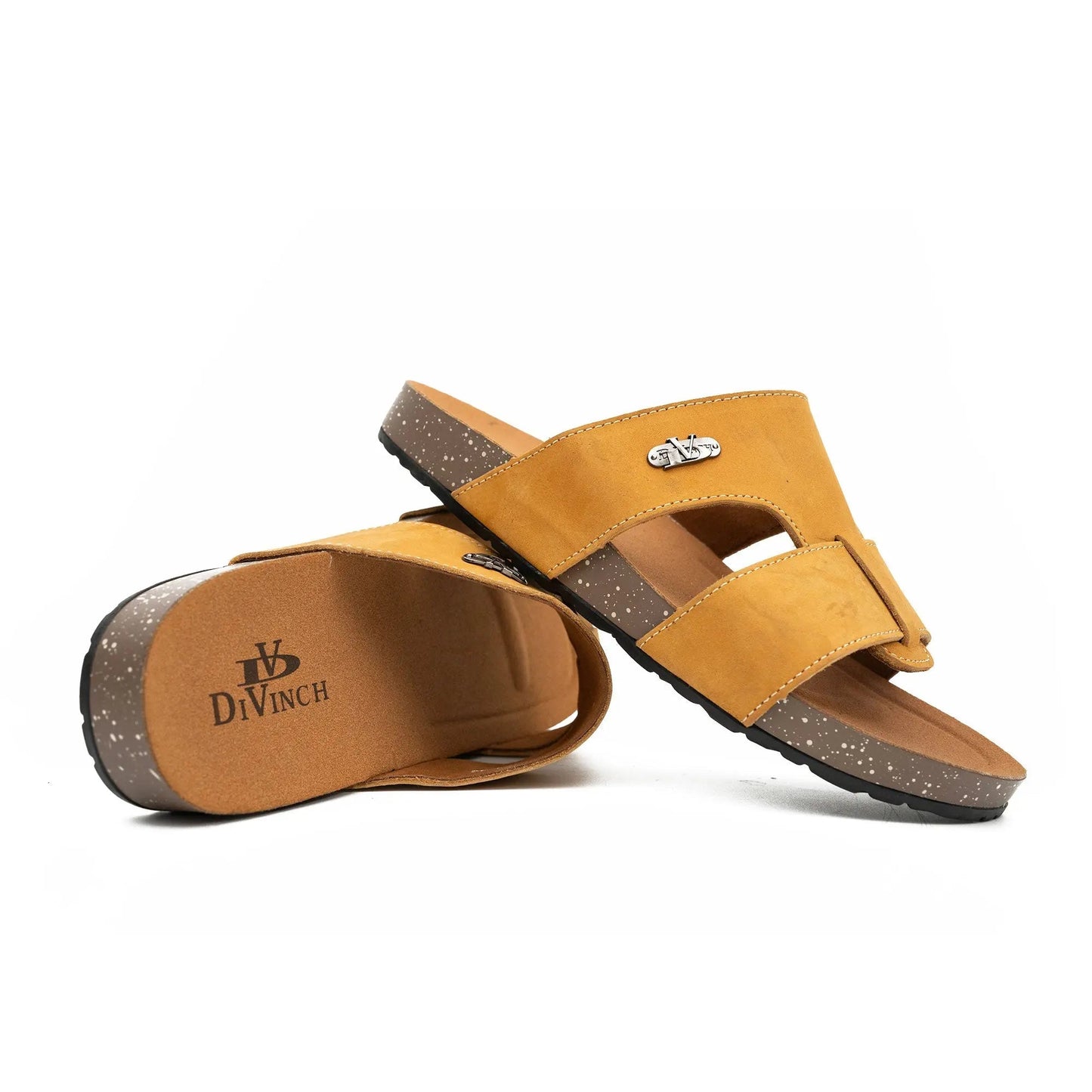 Yellow Double - Strap Slide Sandals