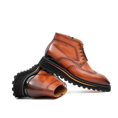 Zipper Brogue Martin Boots 2890 Brown