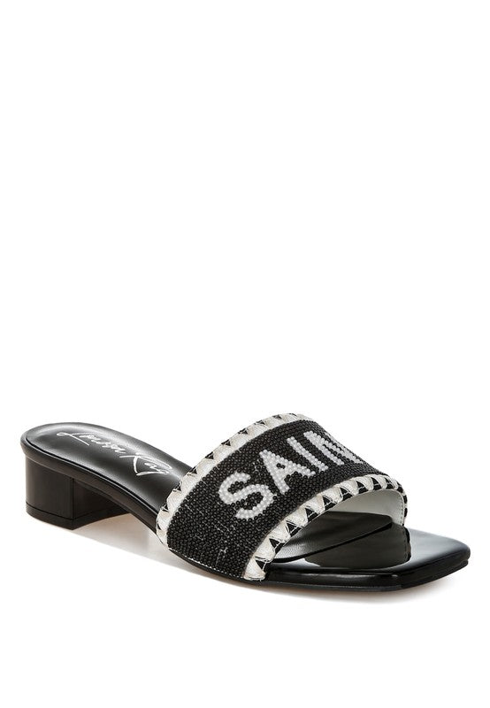 Poshta Saint Tropez Beaded Slip-On Heels
