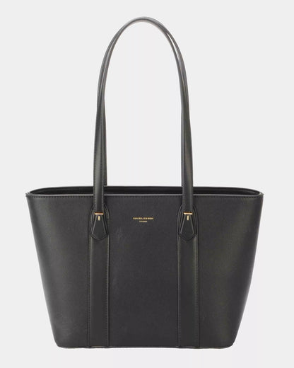 David Jones Leather Tote Bag with Gold Hardware