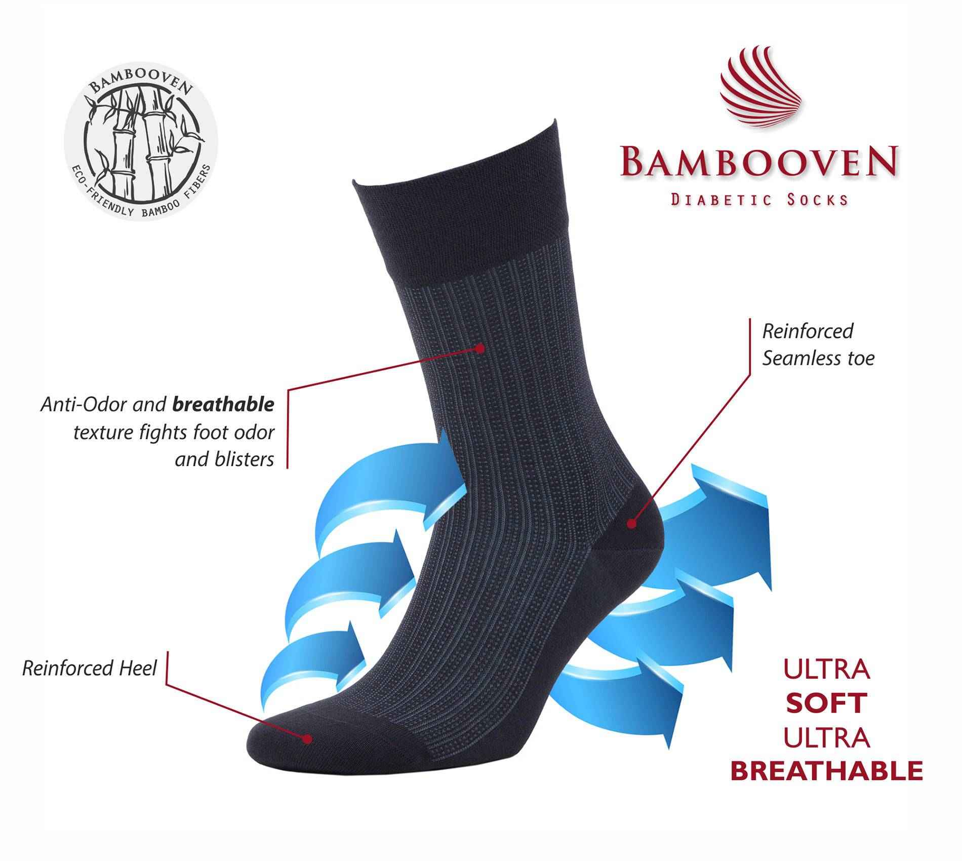 Men’s Bamboo Lightweight Dress & Trouser Socks 3-Pack - 509