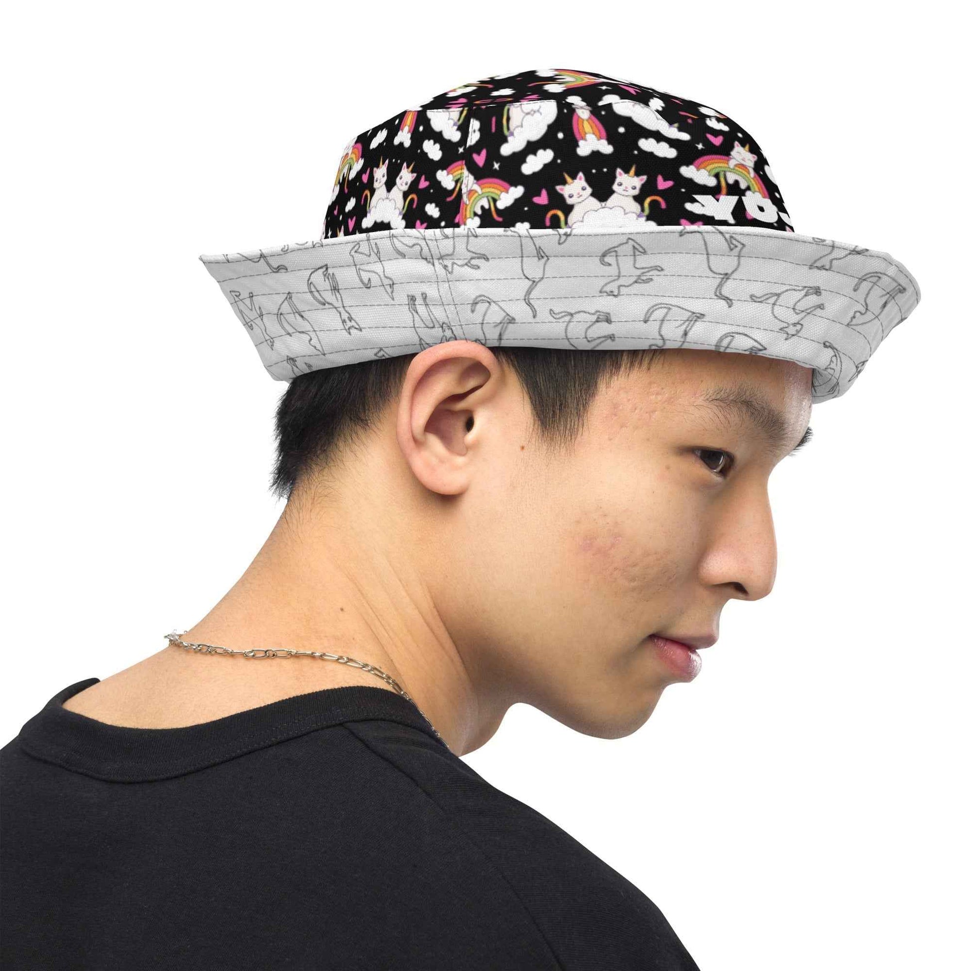 Black and White Reversible Bucket Hat