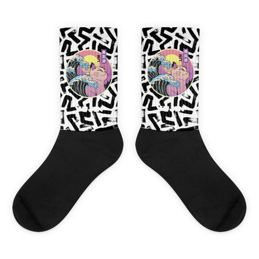 Chaussettes japonaises Vaporwave Cat