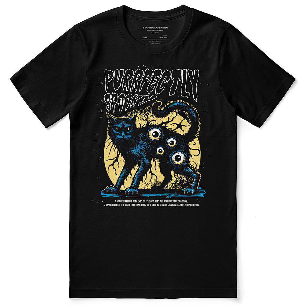 T-shirt chat aux vibrations effrayantes